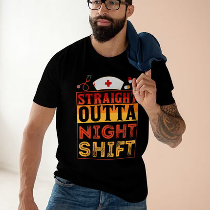 Straight Outta Night Shift Funny Nurse Tee
