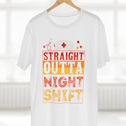 Straight Outta Night Shift Funny Nurse Tee