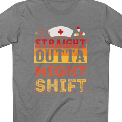 Straight Outta Night Shift Funny Nurse Tee